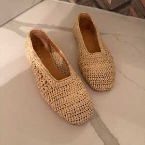 & Other Stories Cream Woven Loafers